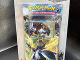 un gros plan sur une carte à collectionner Pokémon dans un étui en plastique