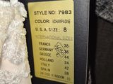 a label on a dress hanging on a hanger