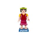 une figurine Lego représentant une femme en robe rouge
