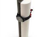 a white and black lighter with a black strap on it
