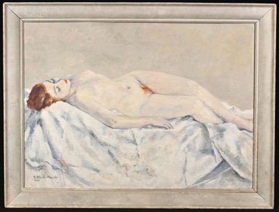 une image d'une peinture représentant une femme allongée sur un lit