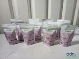 six bags of vitamin powder sitting on a table