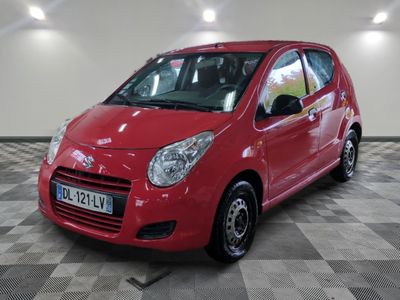 a picture of a red car parked in a garage