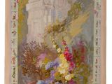 peinture représentant un tableau représentant des fleurs dans un vase posé sur une table