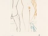 drawings of a woman ' s legs and a man ' s torso