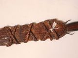 a knife that has been wrapped up and tied up