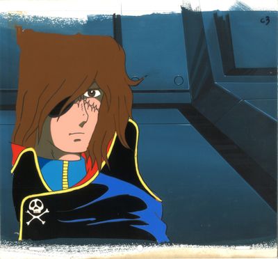 animation animation production cel of a woman with brown hair and a skull on her head