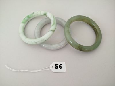 3 Bracelets en JADE diamètre 8cm 201g