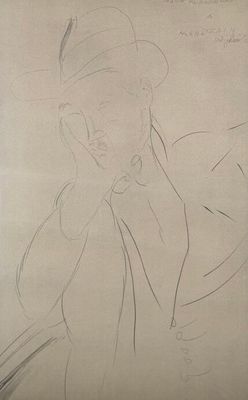 Amadeo MODIGLIANI (1884-1920), d'après Portrait d'homme au c…
