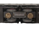 a close up of a train engine on a white background