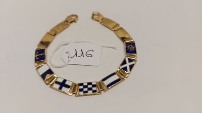 Gros plan sur un bracelet portant une étiquette