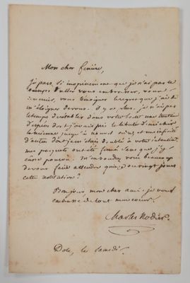 une lettre manuscrite du président des états-unis