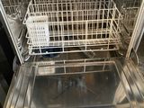 a dishwasher in the middle of a stainless steel dishwasher