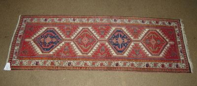 Tapis d'Orient de couloir noué main HAMADAN 317x103cm