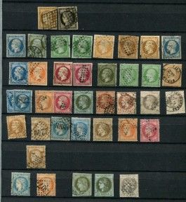 une image représentant une collection de vieux timbres sur fond noir