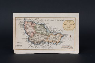 an old map of the british isles on a black background