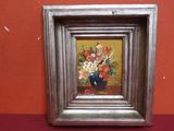 a picture of a painting of flowers in a vase