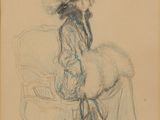 an image of a drawing of a woman sitting on a chair