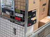 a cart full of boxes and boxes on the ground