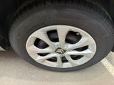 a close up view of a tire on a car