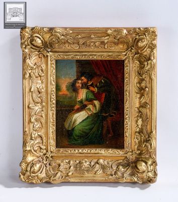 Ecole romantique du XIXème, huile sur panneau représentant u…