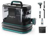 an image of a vacuum cleaner with a hose and other cleaning supplies