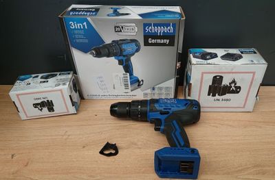 Lot de 3 articles composé de: 1 Perceuse visseuse sans fil C…
