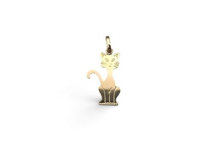 a close up of a cat charm on a white background