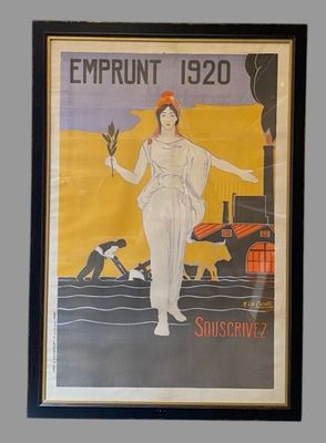 une vieille affiche représentant une femme tenant une cigarette à la main