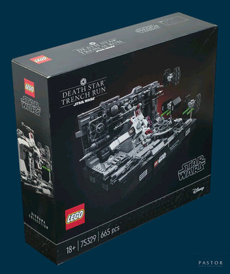 a box that has a lego star destroyer in it