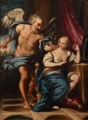 an image of a painting of a man and a woman in a room