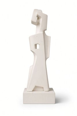 statue of a woman in a white dress on a white background