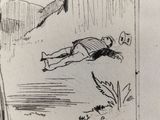 drawing of a man laying on the ground next to a woman