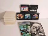 the contents of a video game are laid out on a table