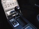 a close up of a car ' s gear stick with a button