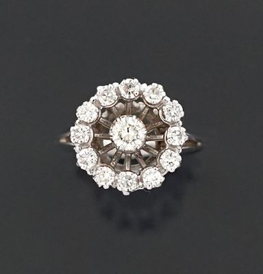 Bague en or gris 18k 750 millièmes et paltine 850 millièmes …