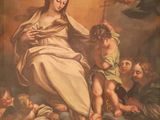 an image of a painting of the virgin surrounded by angels