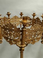 Paire de grandes LAMPES de SANCTUAIRE en bronze doré de styl… (photo 5)
