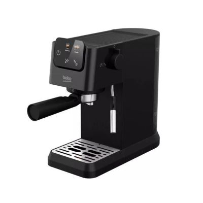 gros plan d'une machine à café sur fond blanc