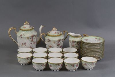 Théière égoïste lignée doré et blanc en porcelaine