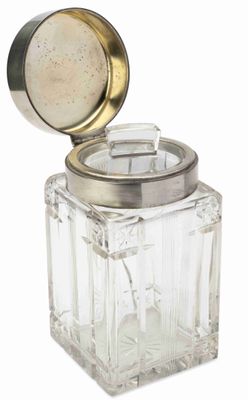 Flacon À Parfum EN Verre TaillÉ Monture EN Argent Partiellem…