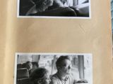 an old black and white photo of a man and a woman on a bus