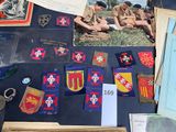 a table with a lot of military memorabilia on it