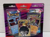 pokemon trading card game set of 3 cards and a card case