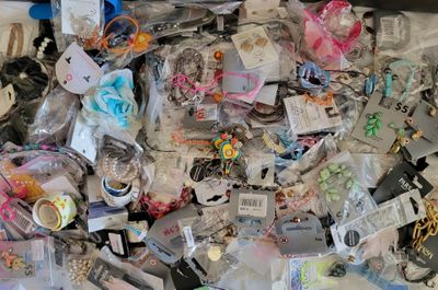 a large pile of assorted items on a table