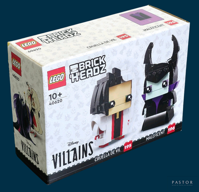 une boîte contenant un méchant Lego et une figurine de méchant Lego