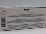 the back of a white box with a black label on it