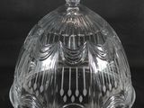 a clear glass dome with a decorative design on it