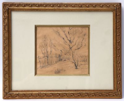 an image of a drawing of a tree in a field