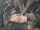painting of a woman in a fur coat sitting on a couch